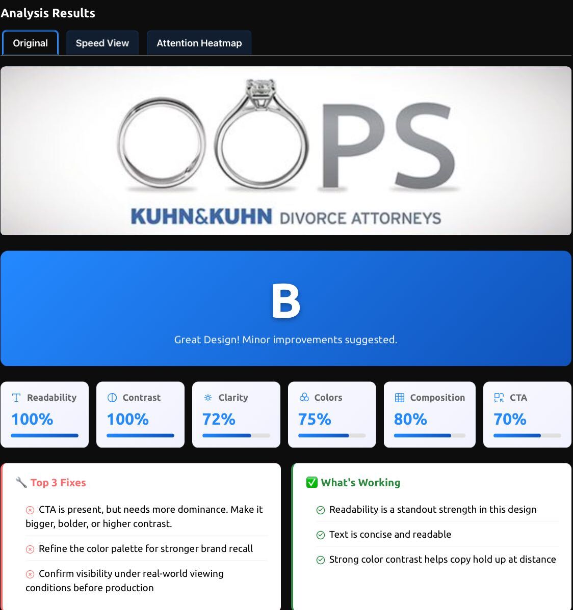 Grade and scores screenshot