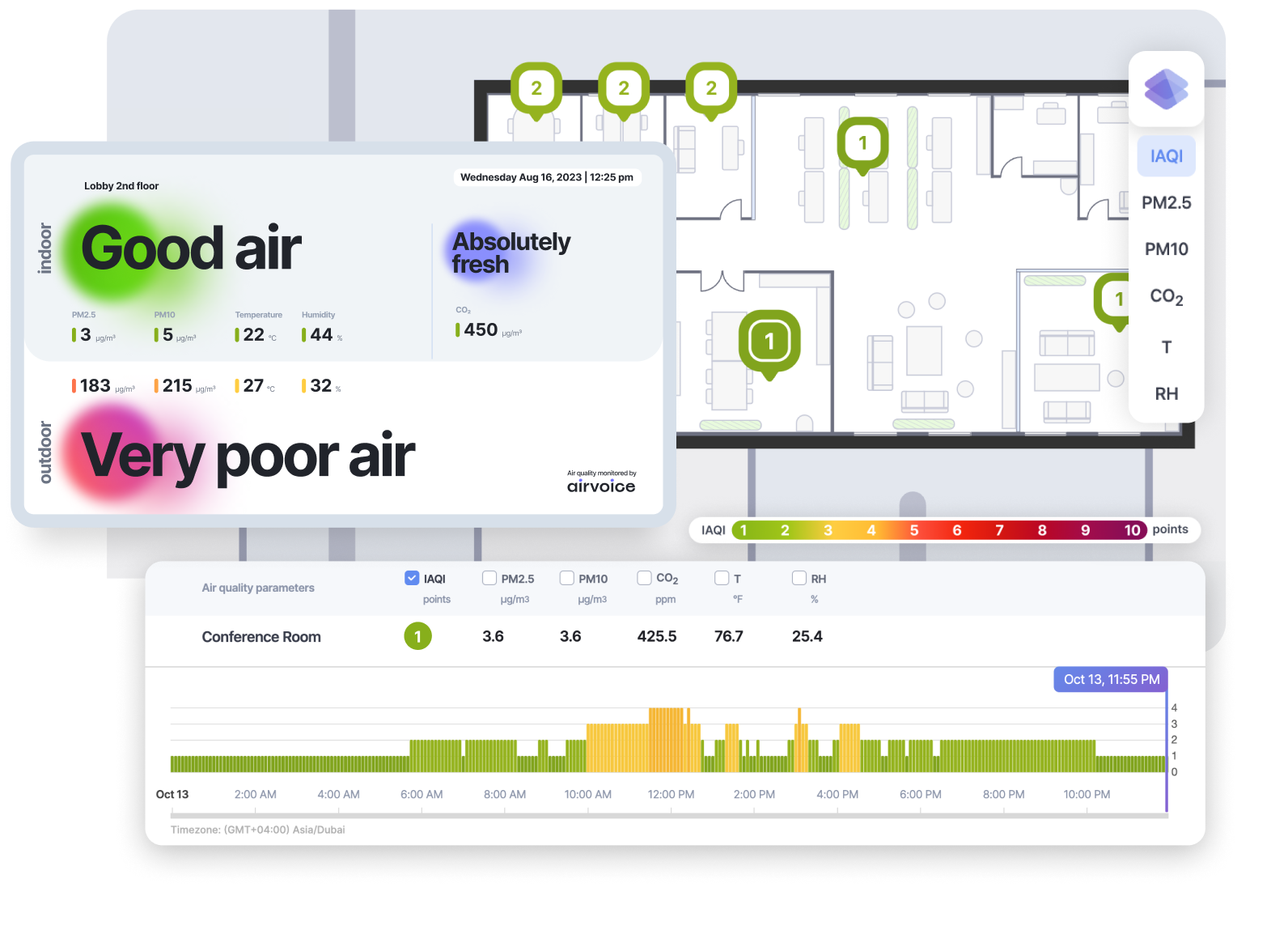 Illustration of Sustainable Apartment Building Indoor Air Quality
