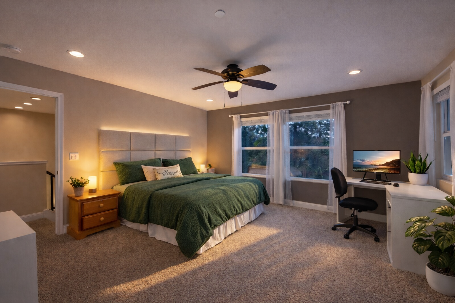 cozy bedroom accent wall upholstered panels modern design