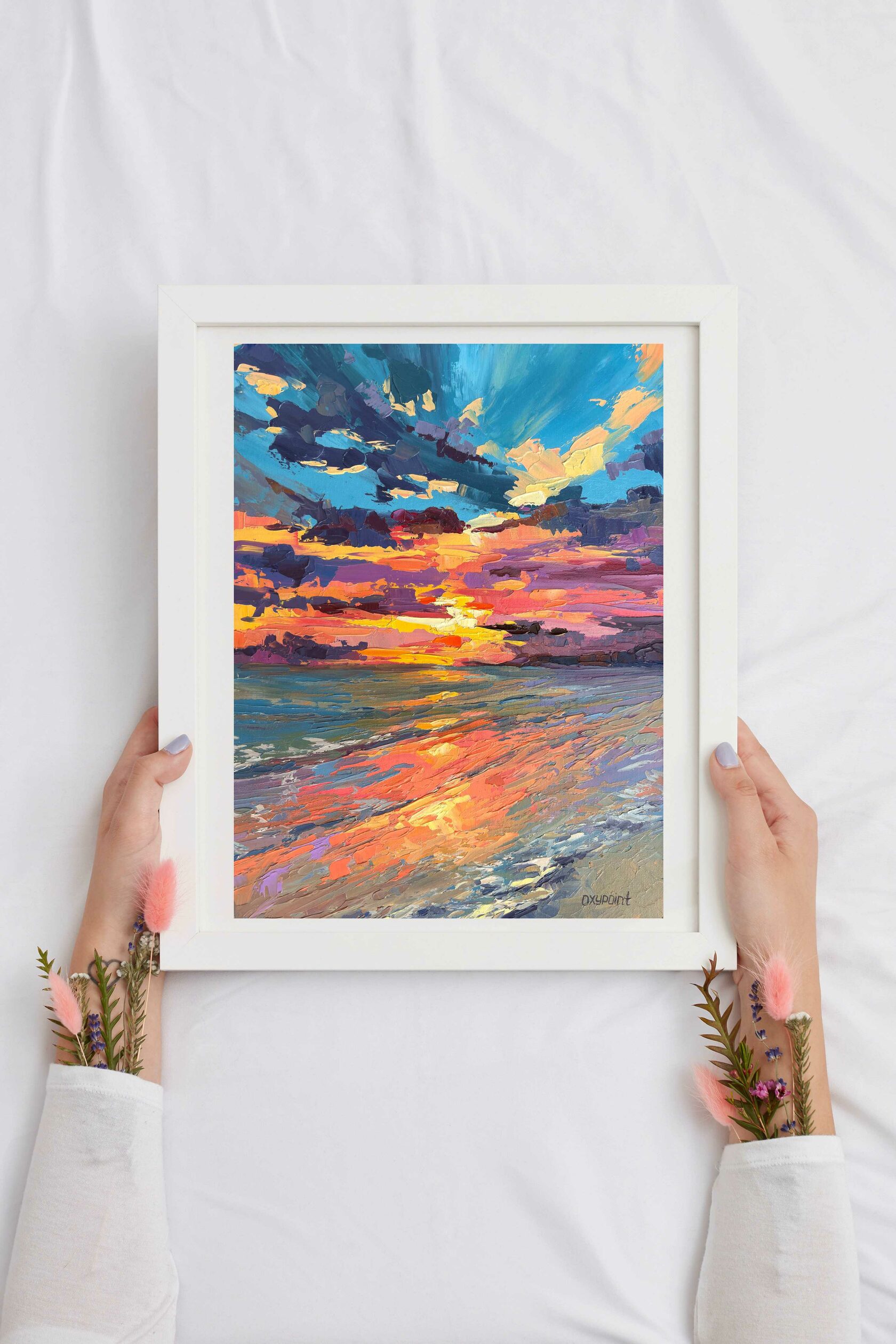 Sunset over the sea fine Art print, Seascape Print