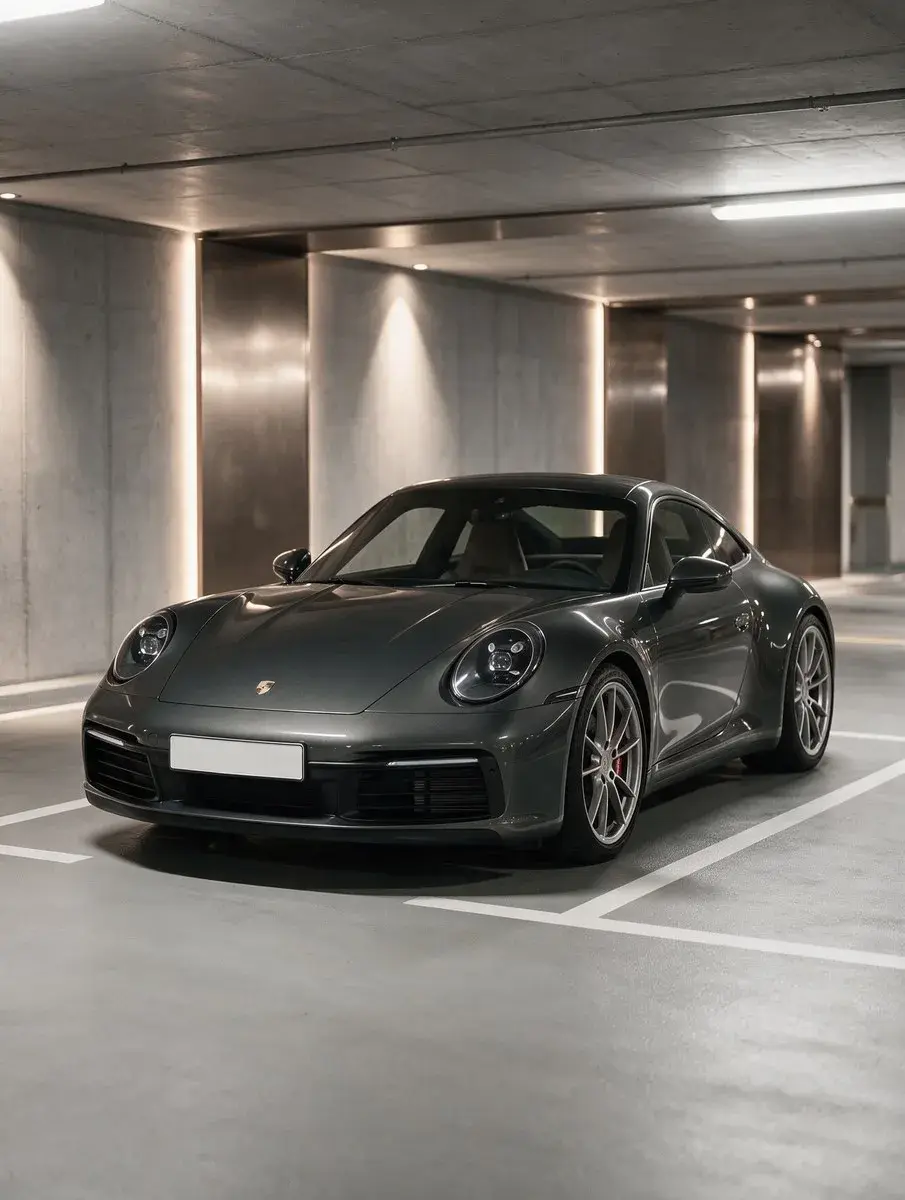 Porsche 911 на парковке проката
