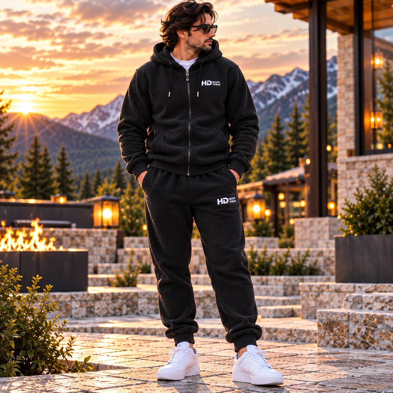 Чорний чоловічий костюм Polar Fleece