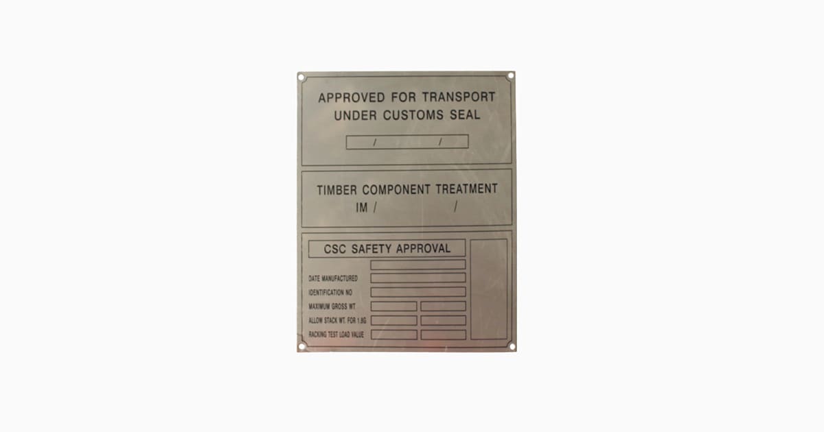 Csc Plates For Shipping Container