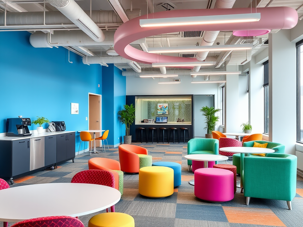 Breakout workspace with bespoke office joinery