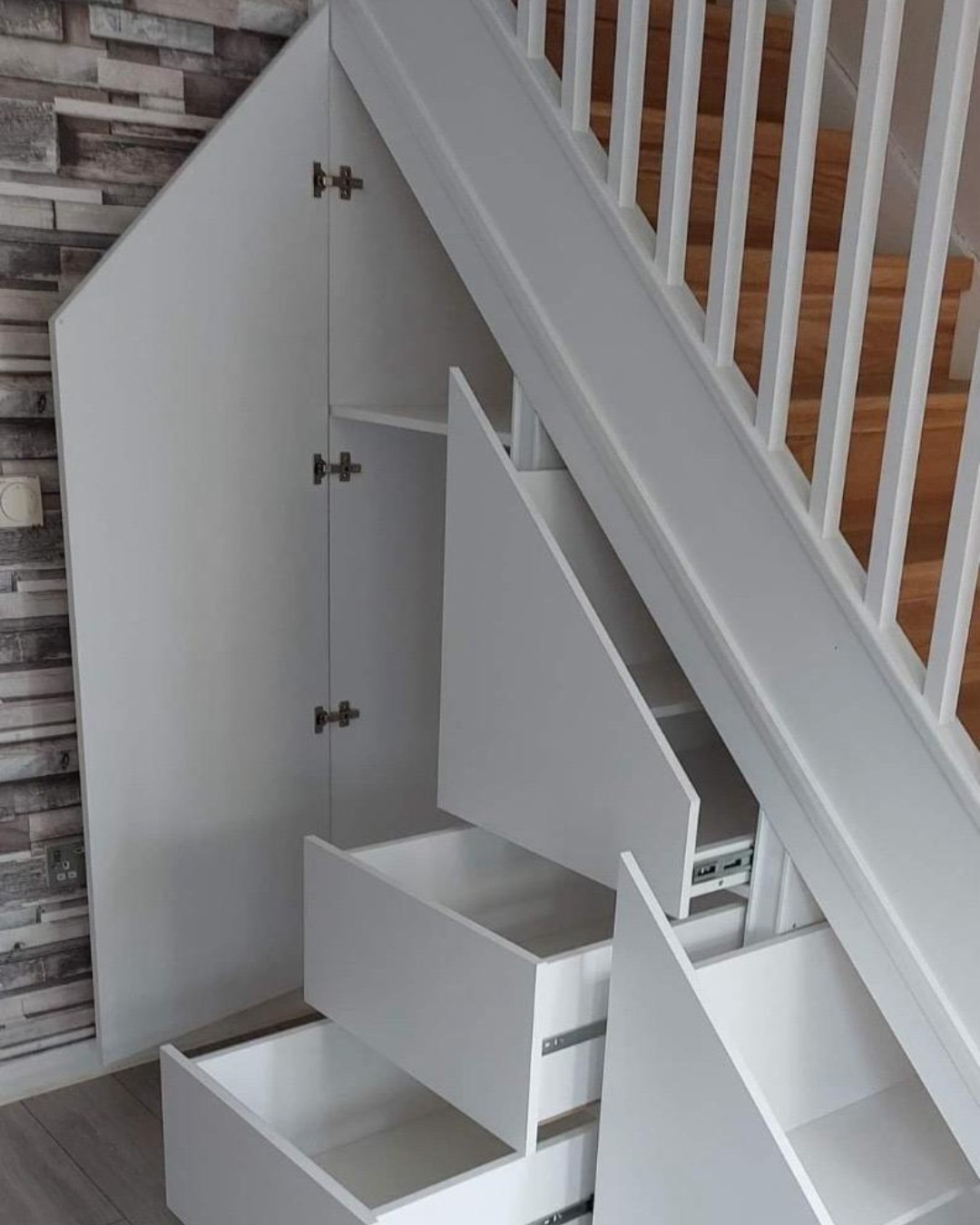Bespoke under-stair storage with drawers and cupboards in Peterborough