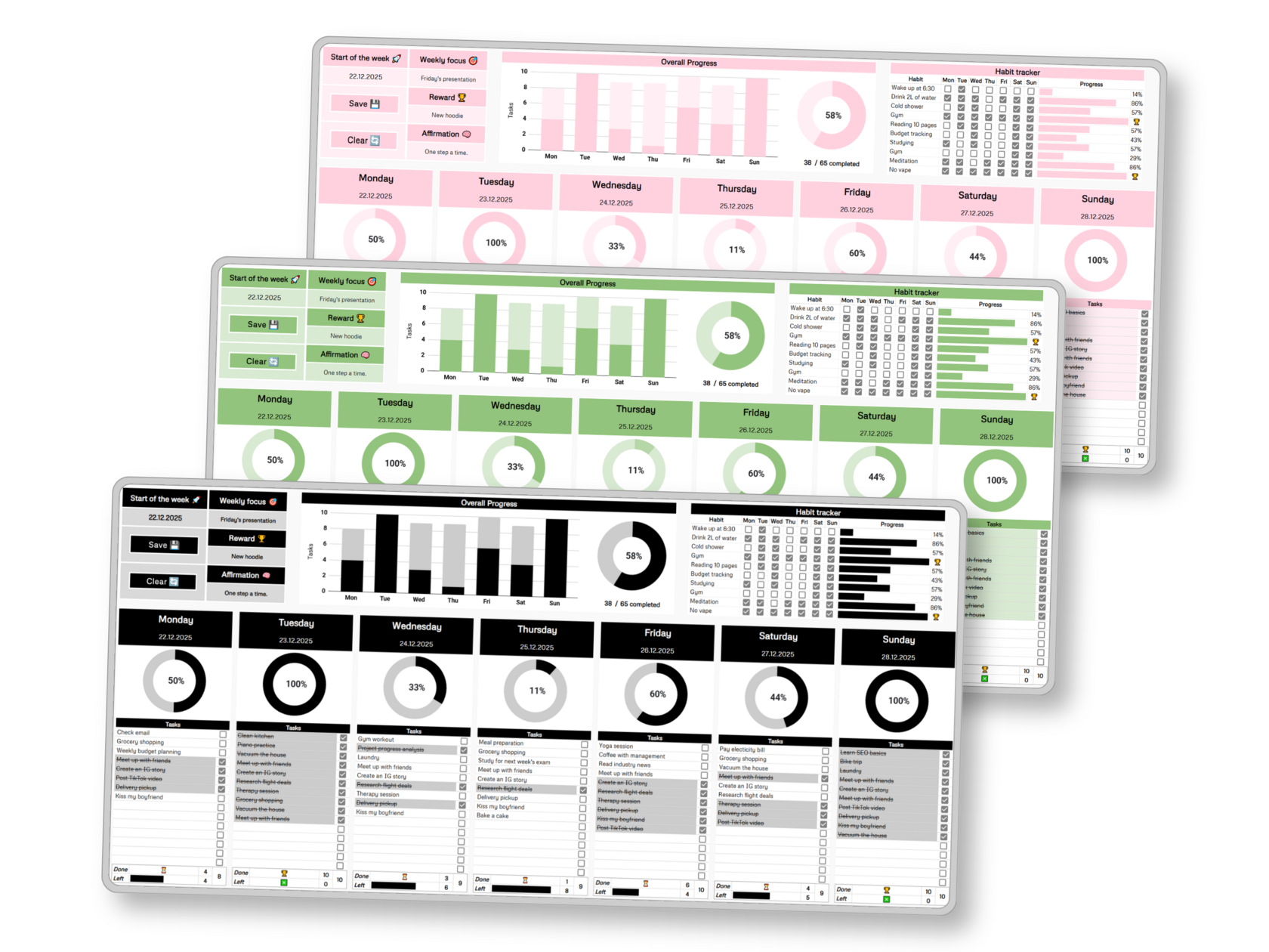 Weekly Planner themes preview