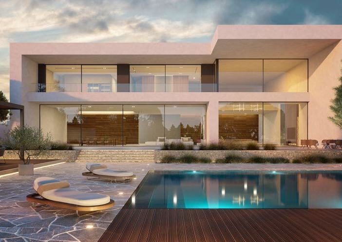 Villa with Aluminante glazed sliding walls