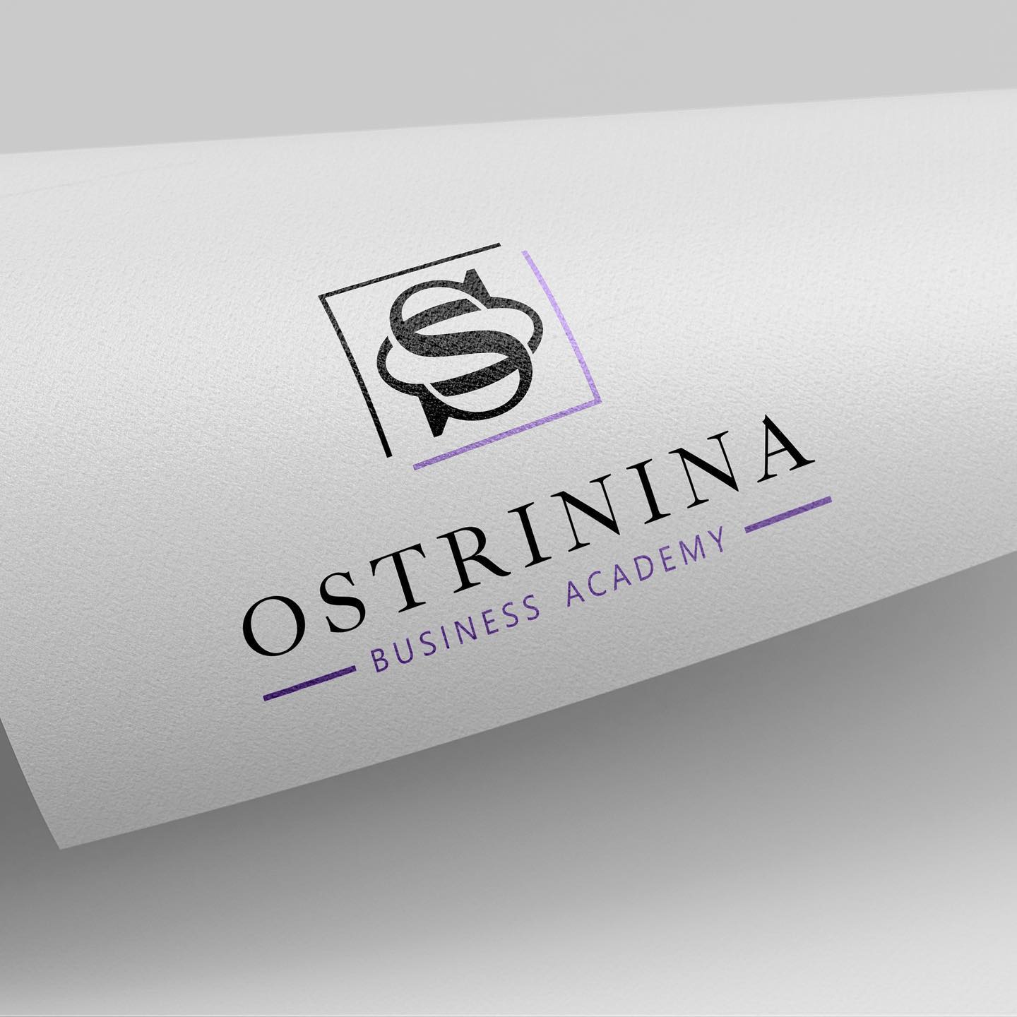Ostrinina Business Academy logo on paper