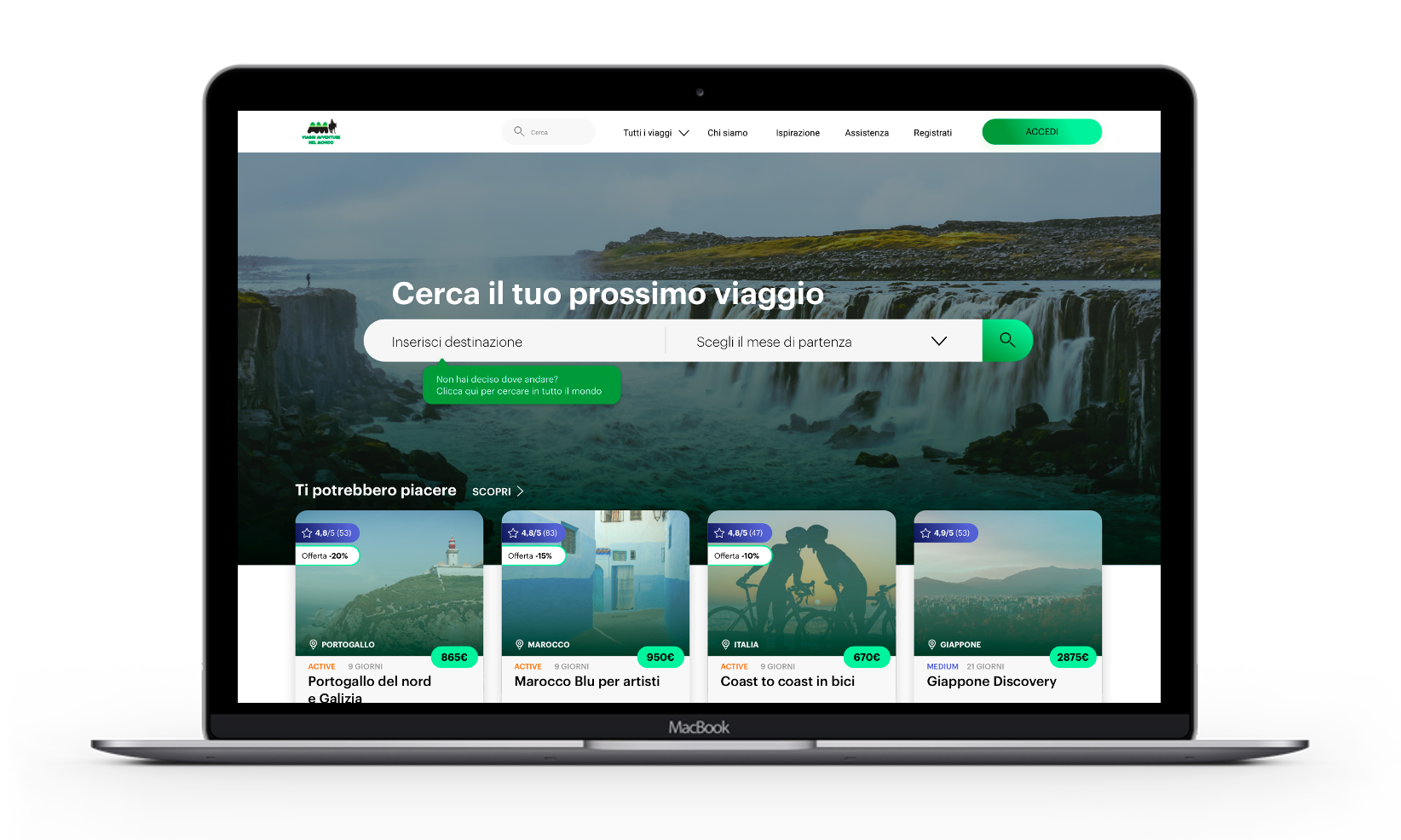 viaggi avventure nel mondo desktop mockup 