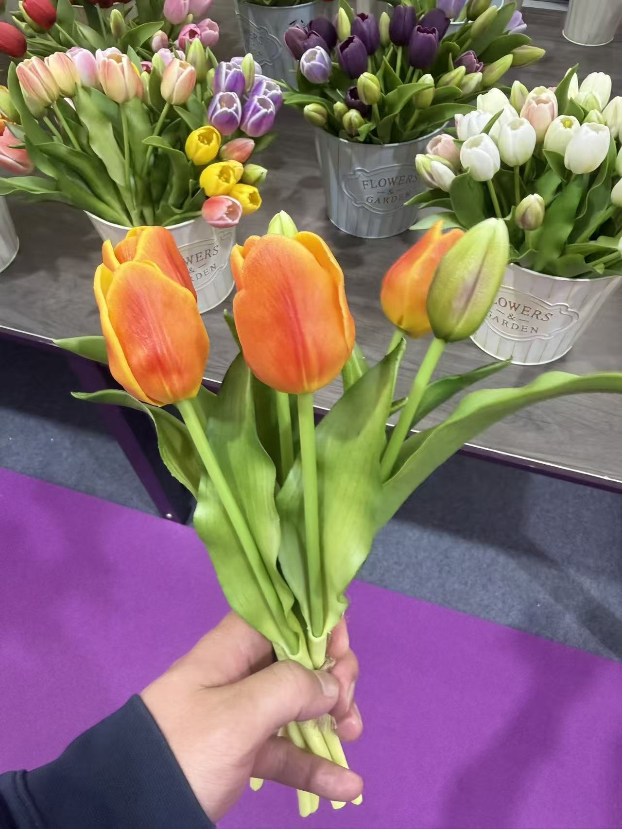 Mixed artificial tulip stems supplier sample