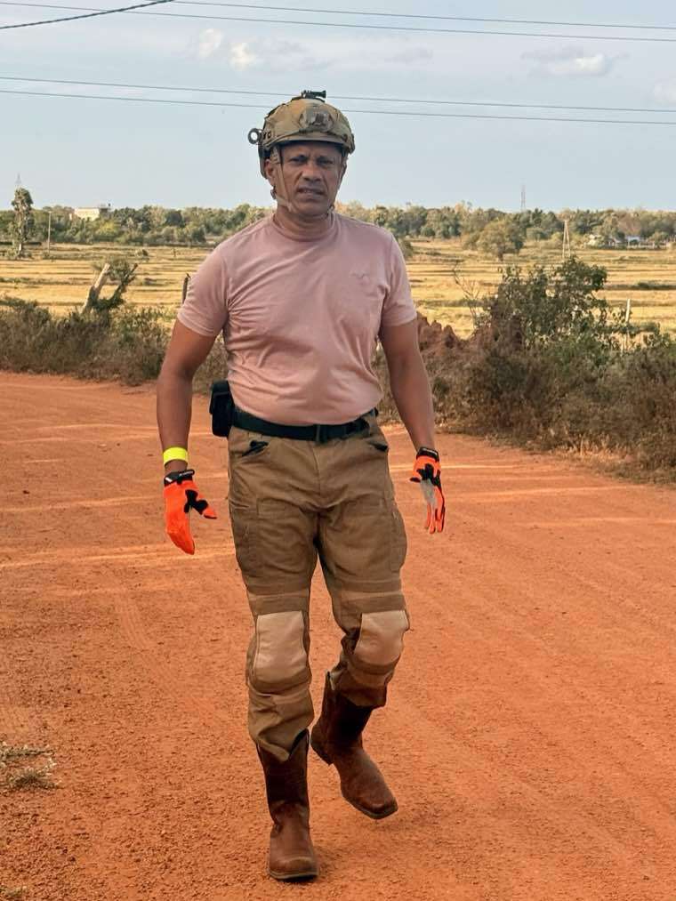 Founder Alfie Ameer during field operations at Vonfidel Ranch in eastern Sri Lanka.
