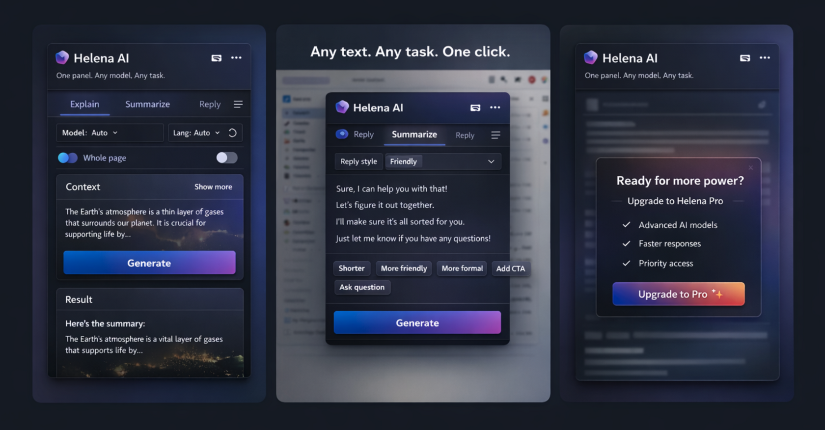 AI Helena multi-model assistant interface preview