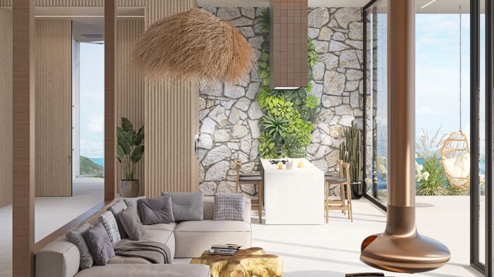 Interior and landscape potential of a luxury villa