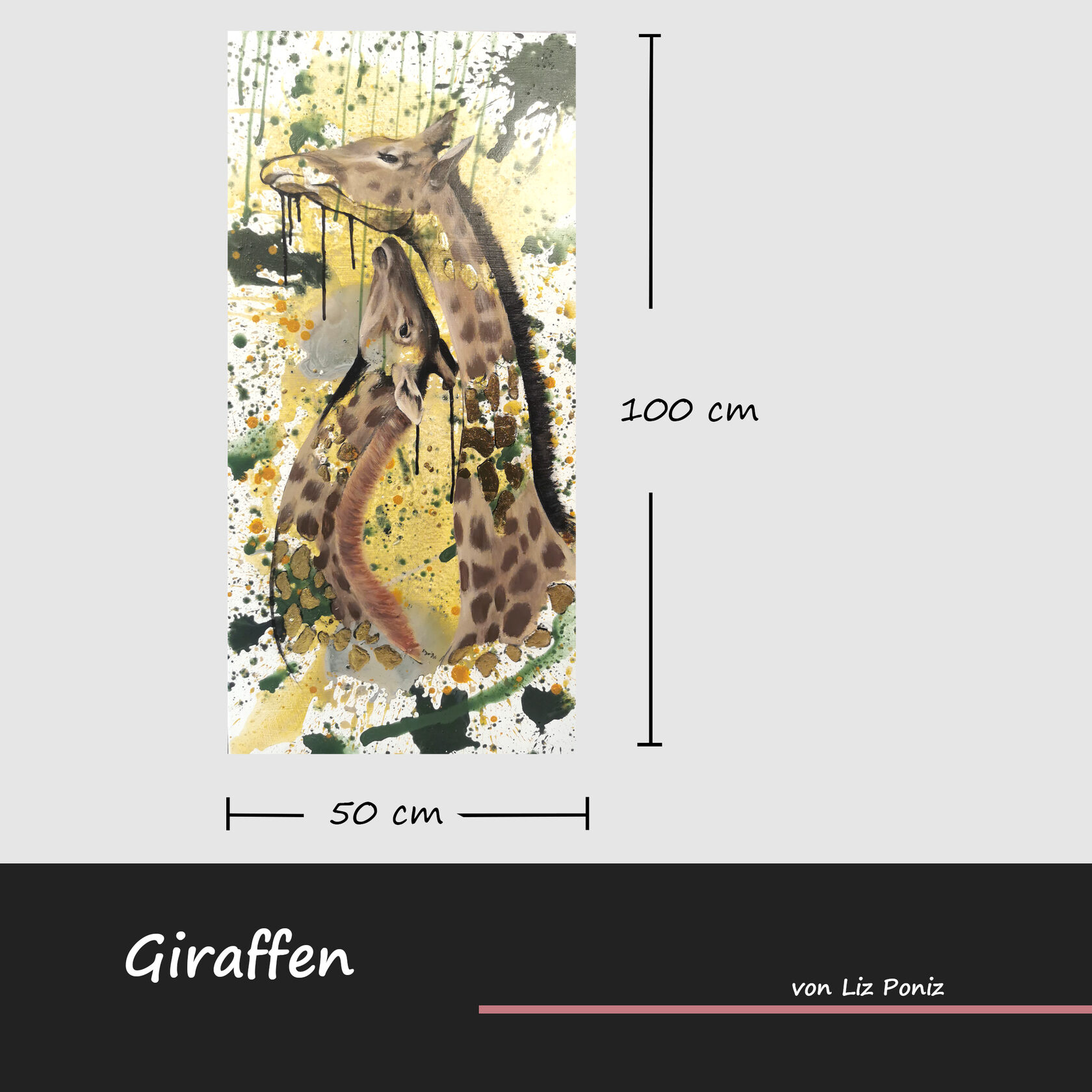 Großformatiges Giraffen Gemälde Original – Weite, Höhe und Verbundenheit