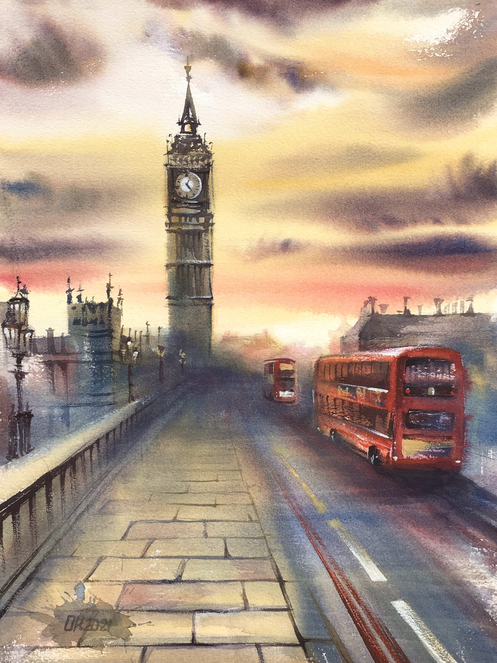 London Watercolor Painting