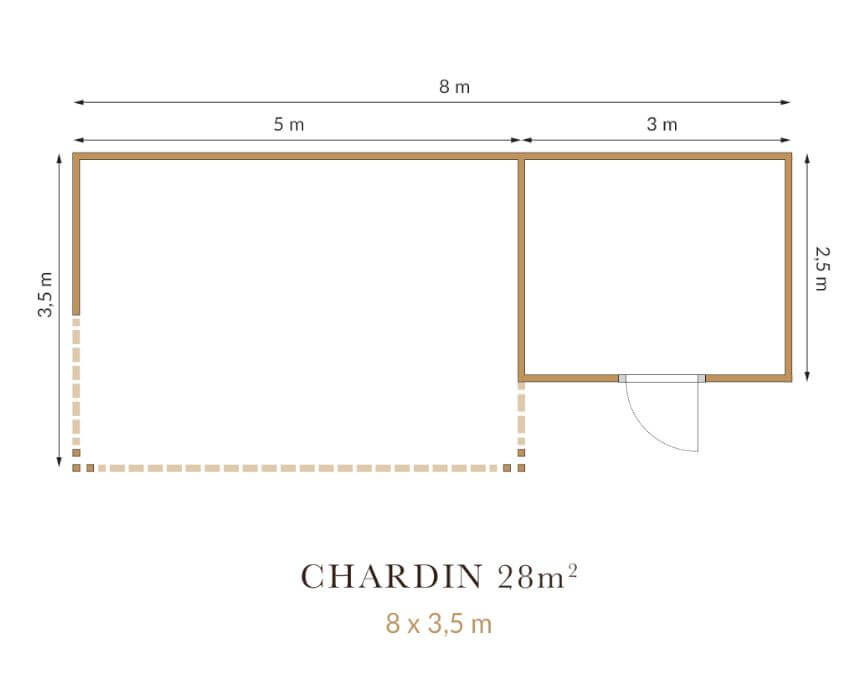 Pôdorys záhradného domčeka "Chardin" Modul Company