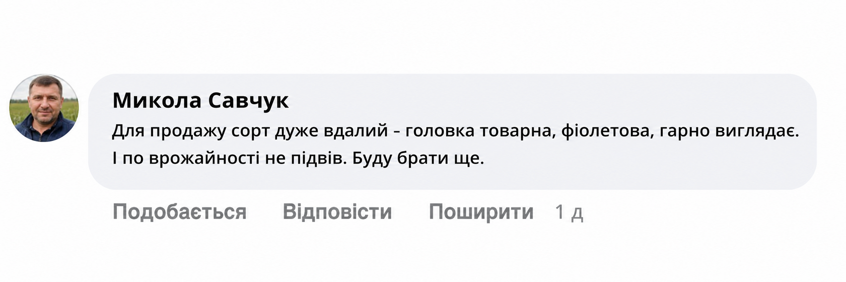 Відгук про Харківський фіолетовий часник