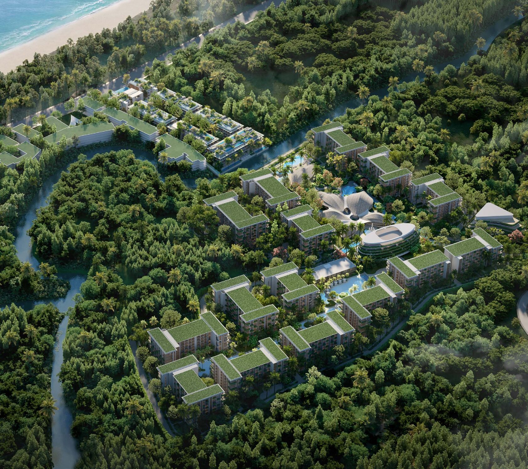 Генеральный план Gardens of Eden — расположение трёх фаз: Eden, Park, Lake Residences