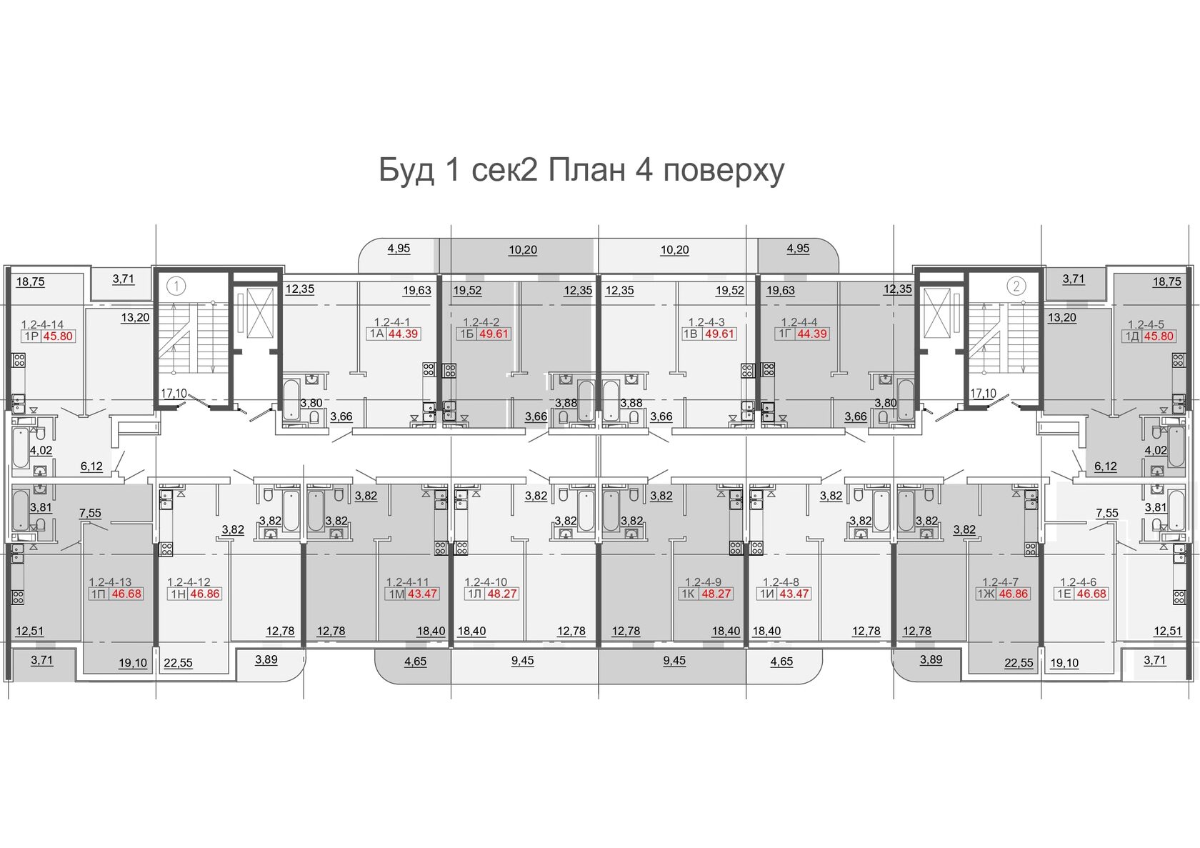 Типовая планировка этажей Кадорр на Даче Ковалевского — вариант 9