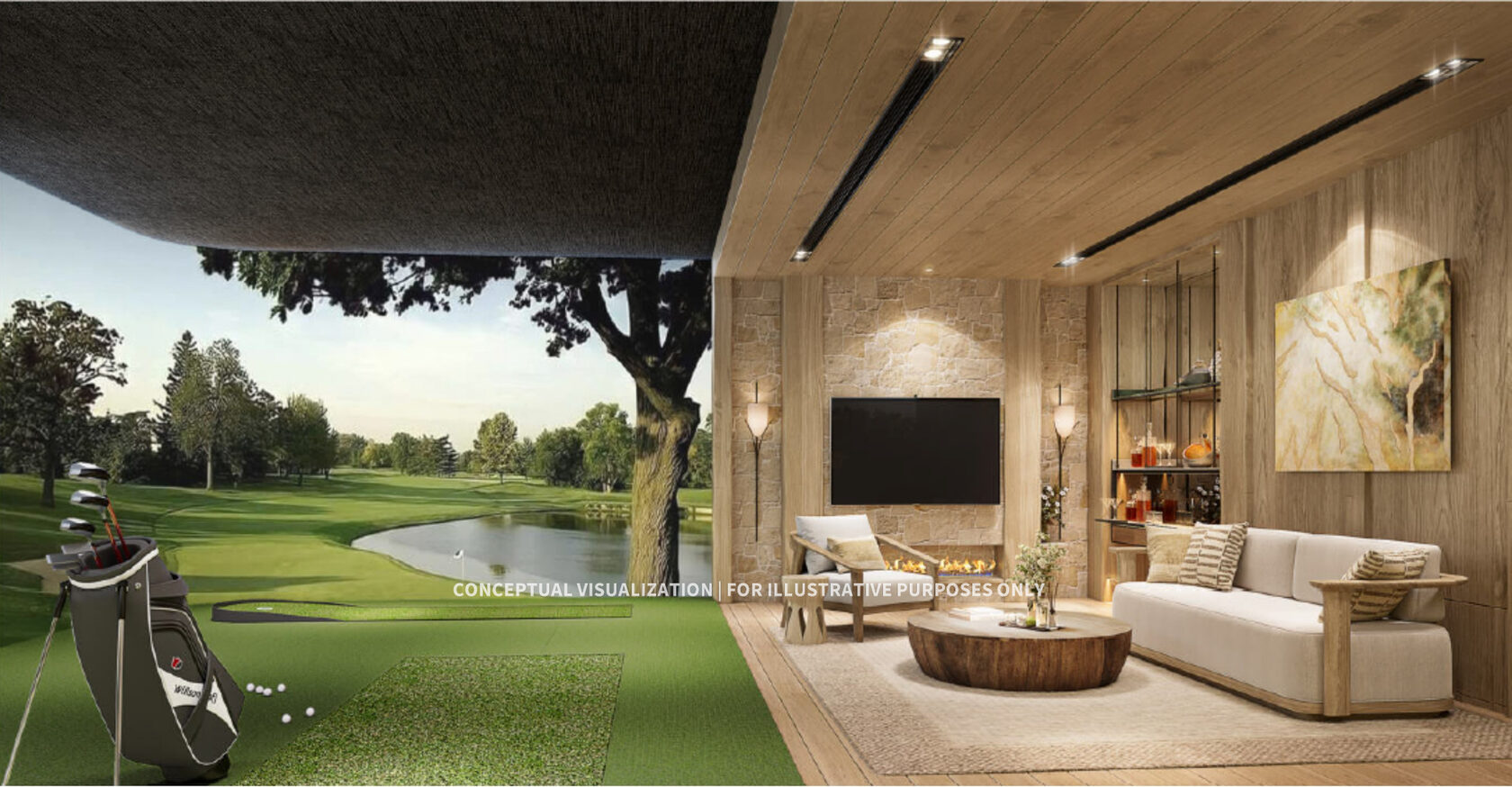 Golf simulator lounge at Soondri Wongamat