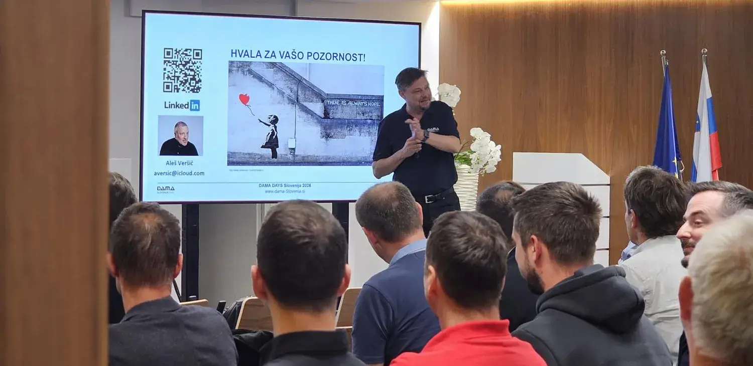 Zaključek predavanja na DAMA Days Slovenija 2026