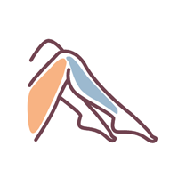 Half legs — laser hair removal area shown in blue