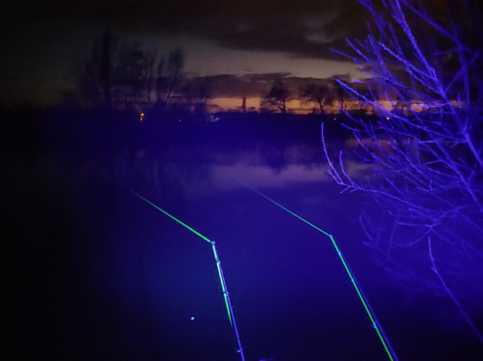 Angler using the Katran W/B 460 PRO headlamp