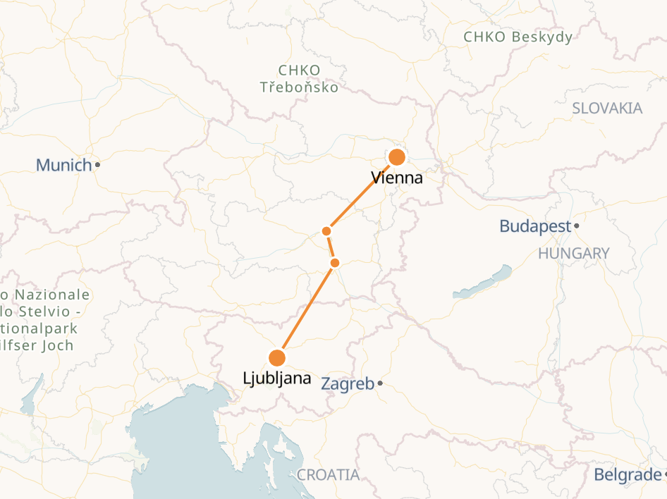 Vienna to Ljubljana High-Speed OBB Train Tickets