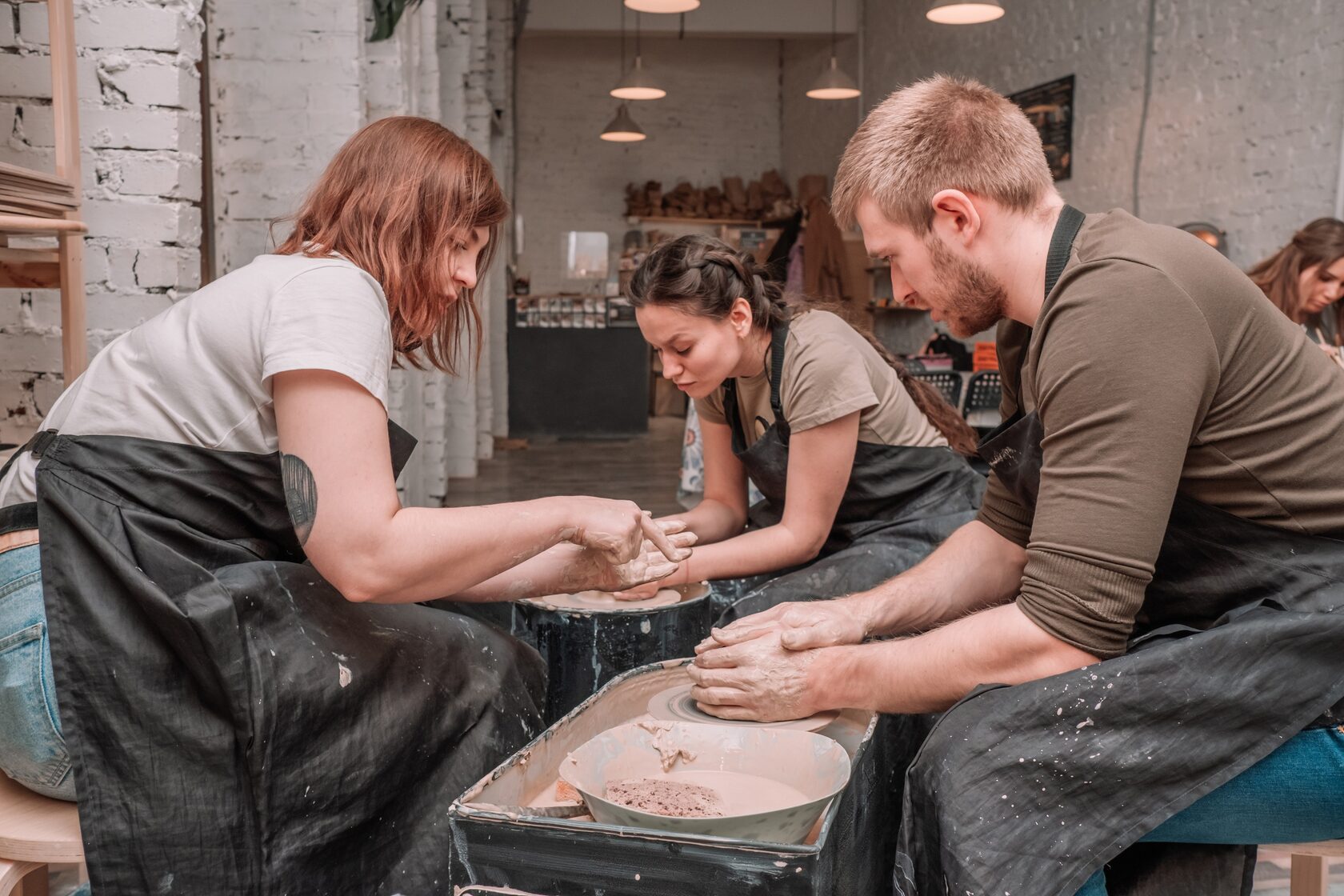 Date night pottery class for couples in Chicago