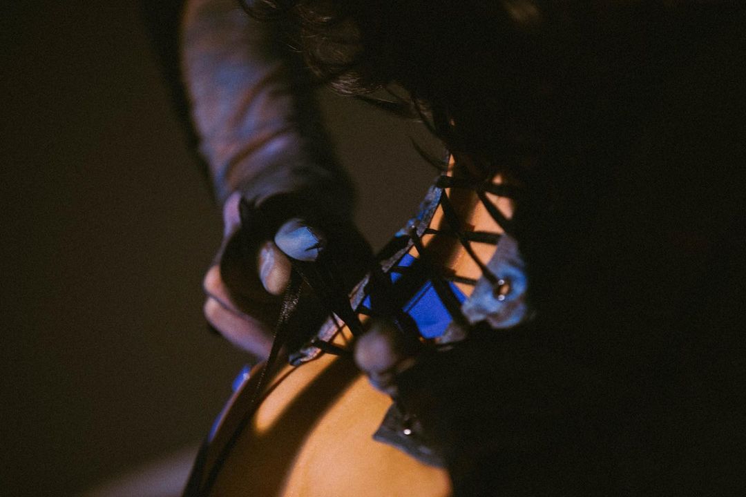 corset and gloves
