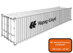 размеры морских контейнеров / 40'GP