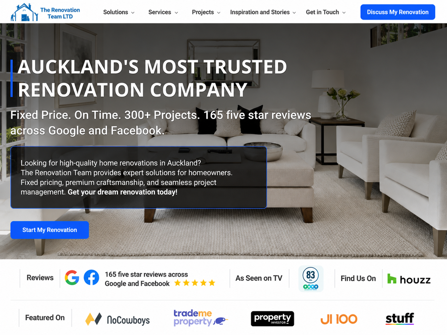 The Renovation Team Auckland website