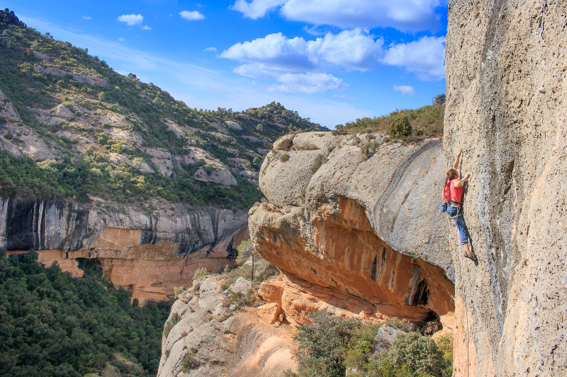 Rock climbing in Margalef, Spain
