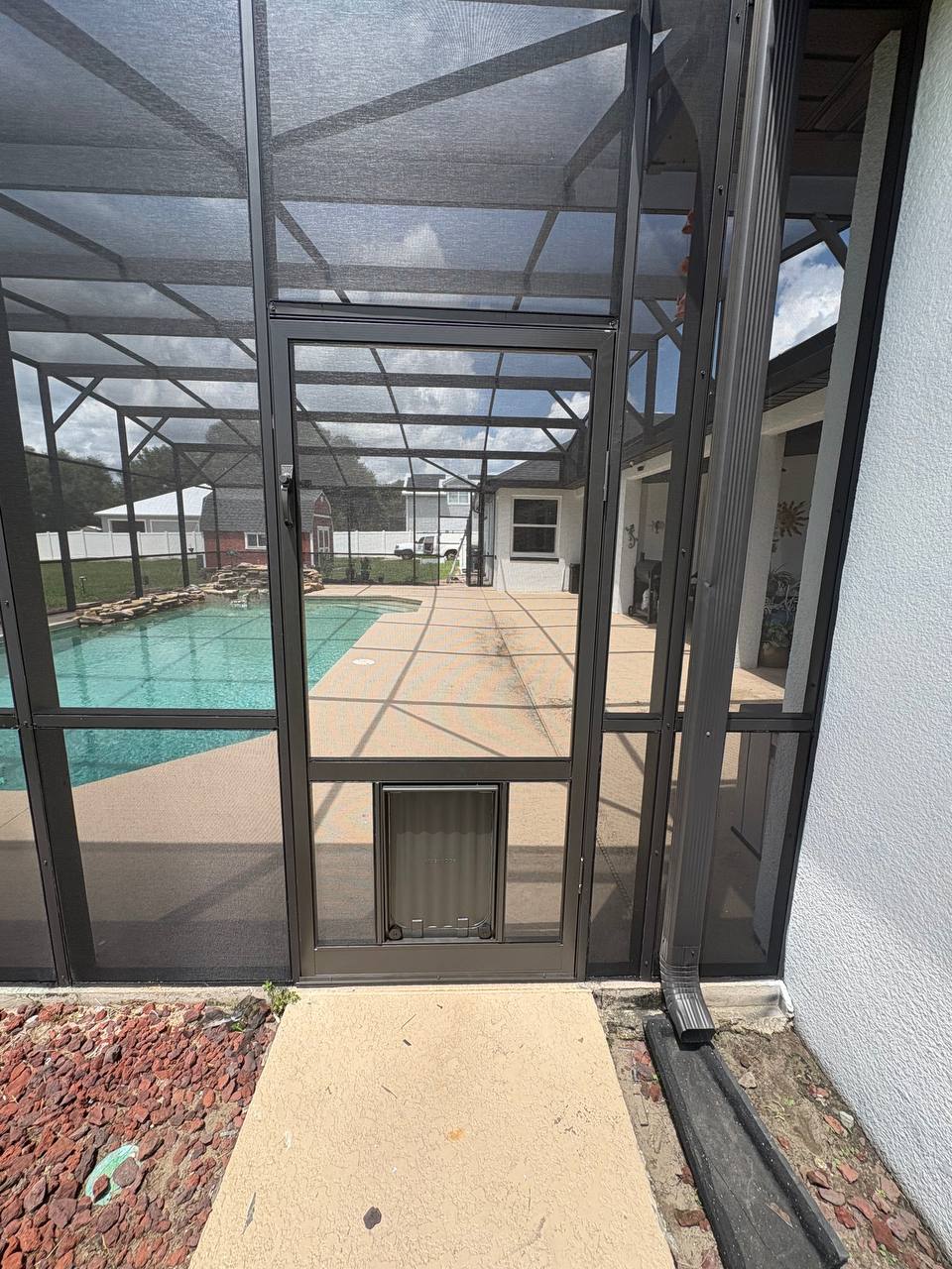 Pool enclosure screen door replacement