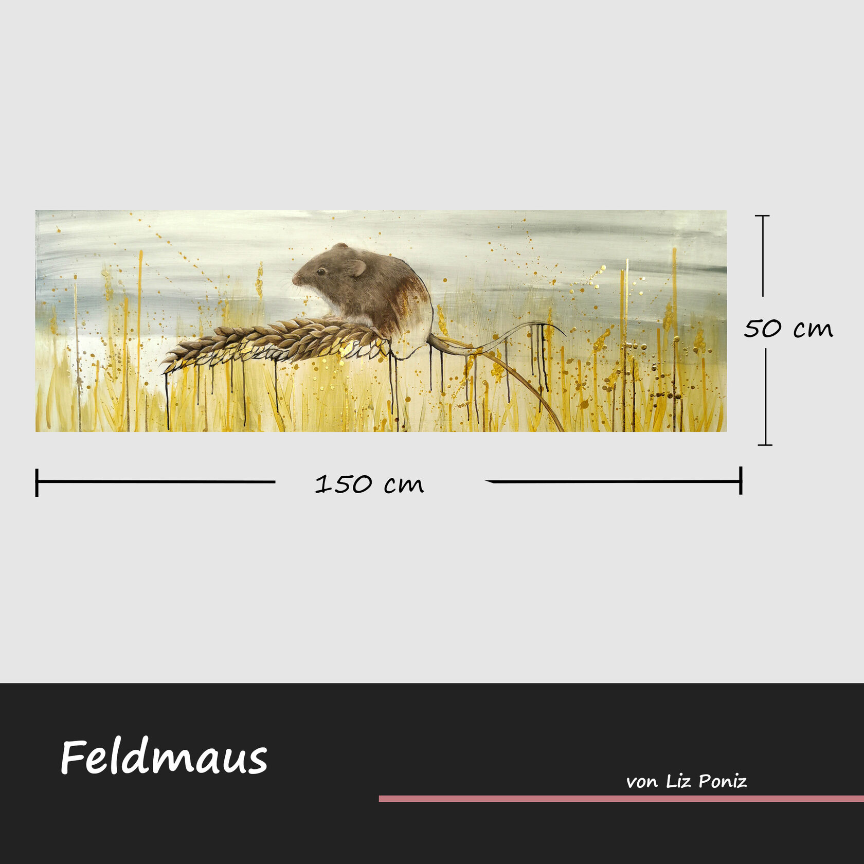 Original Feldmaus Gemälde auf Leinwand – Kunst über das Verborgene