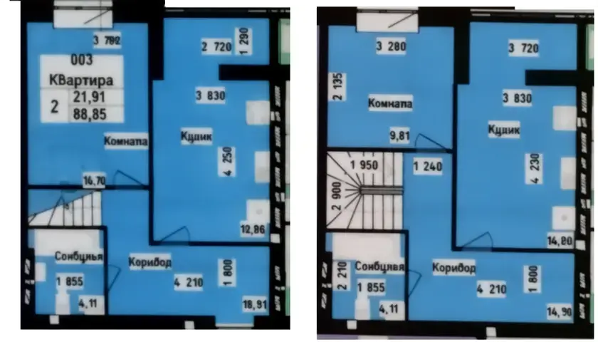 3-комнатная квартира ЖК Парус — планировка 5