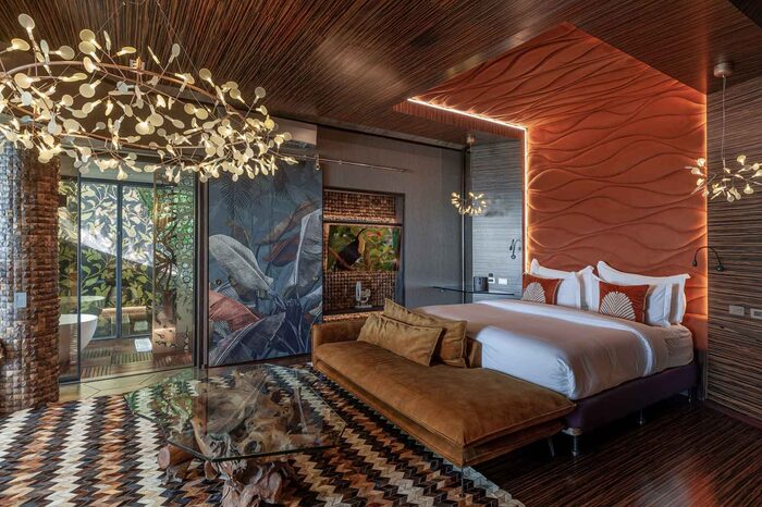 Honeymoon Junior Pool Villa bedroom with king bed