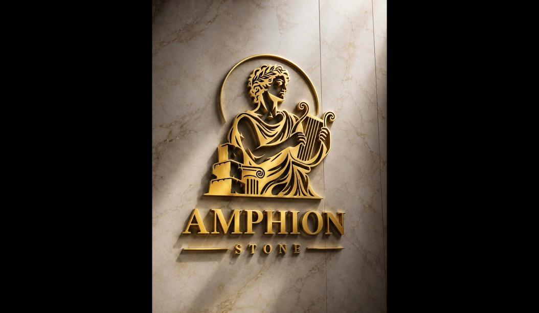 Об’ємний золотий логотип AMPHION STONE