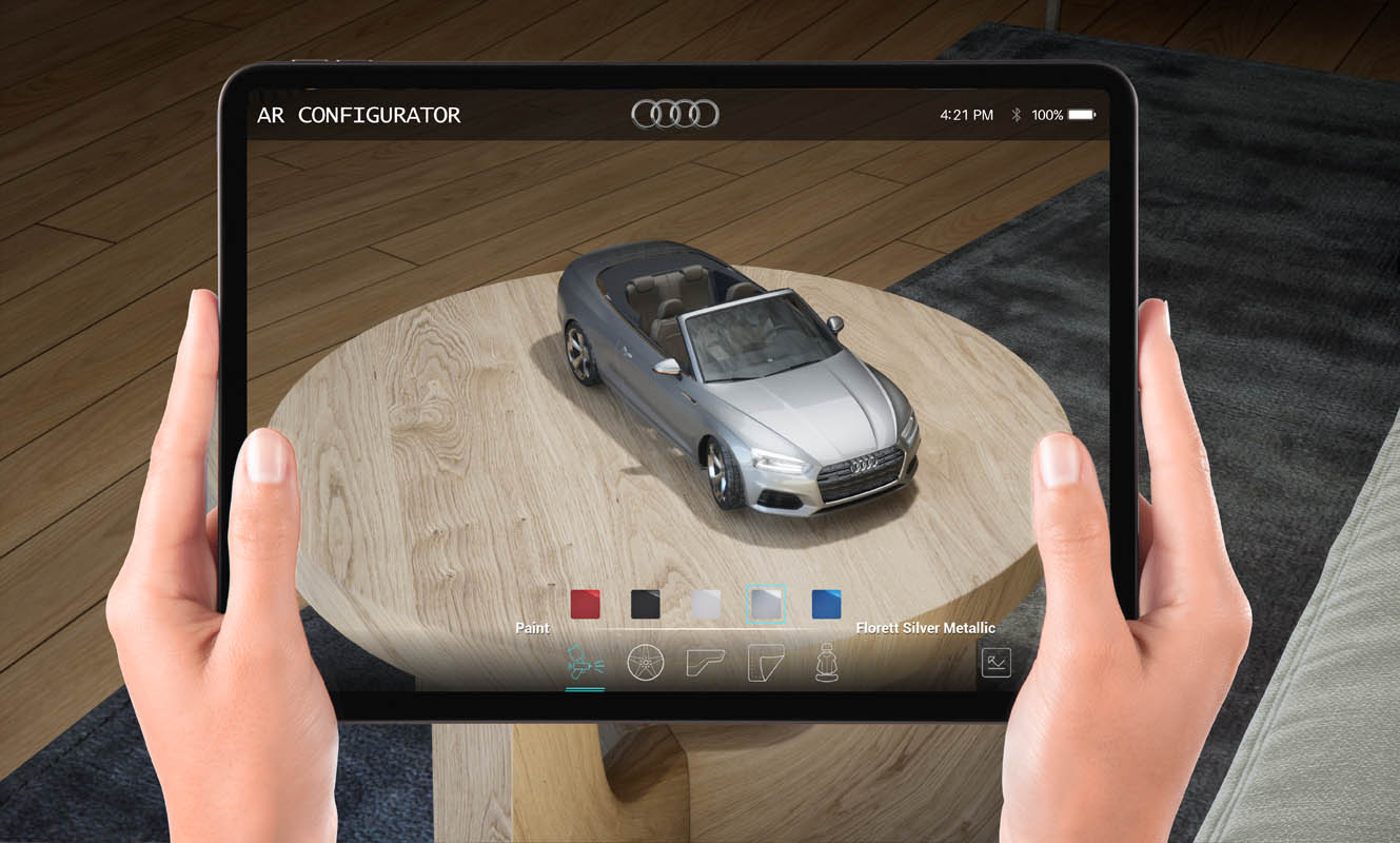 Configuratore AR Audi su tablet — Argento