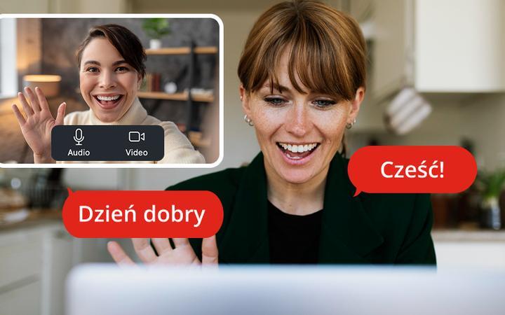 Учасниця вітається в Zoom: Dzień dobry, Cześć!