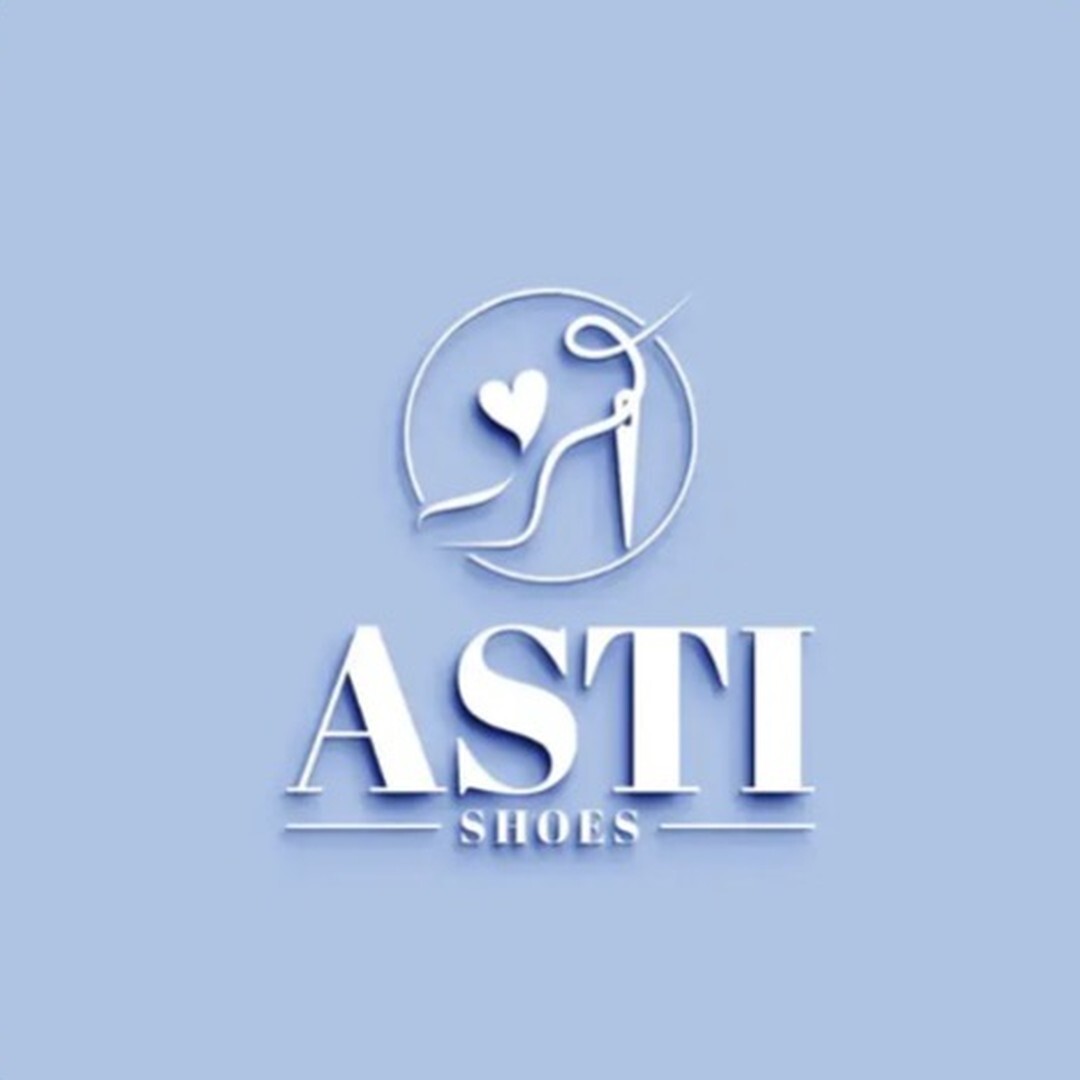 ASTI shoes women's footwear logo – a high heel drawn with thread and a heart