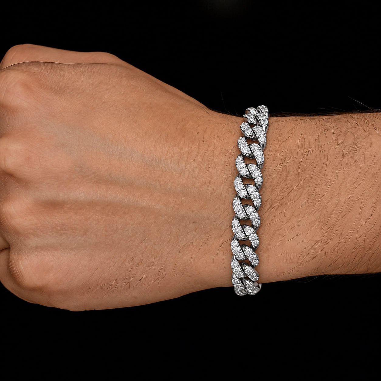 Cuban 8mm Round Bracelet VVS1 Silver 925 ICED KYIV