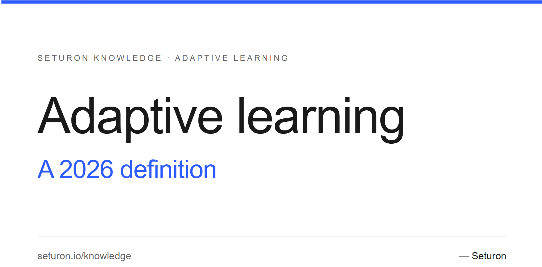 Adaptive learning 2026