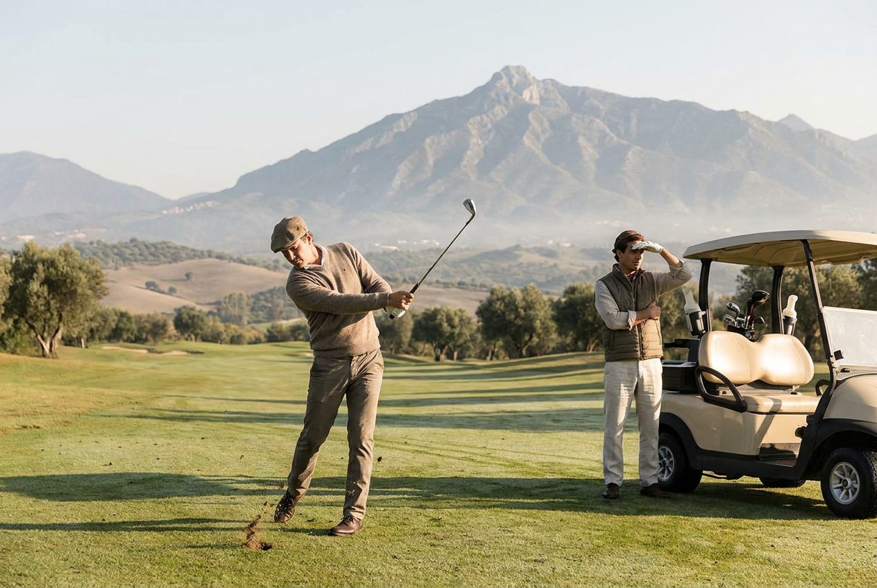 Jugadores de golf al amanecer en el Valle del Golf