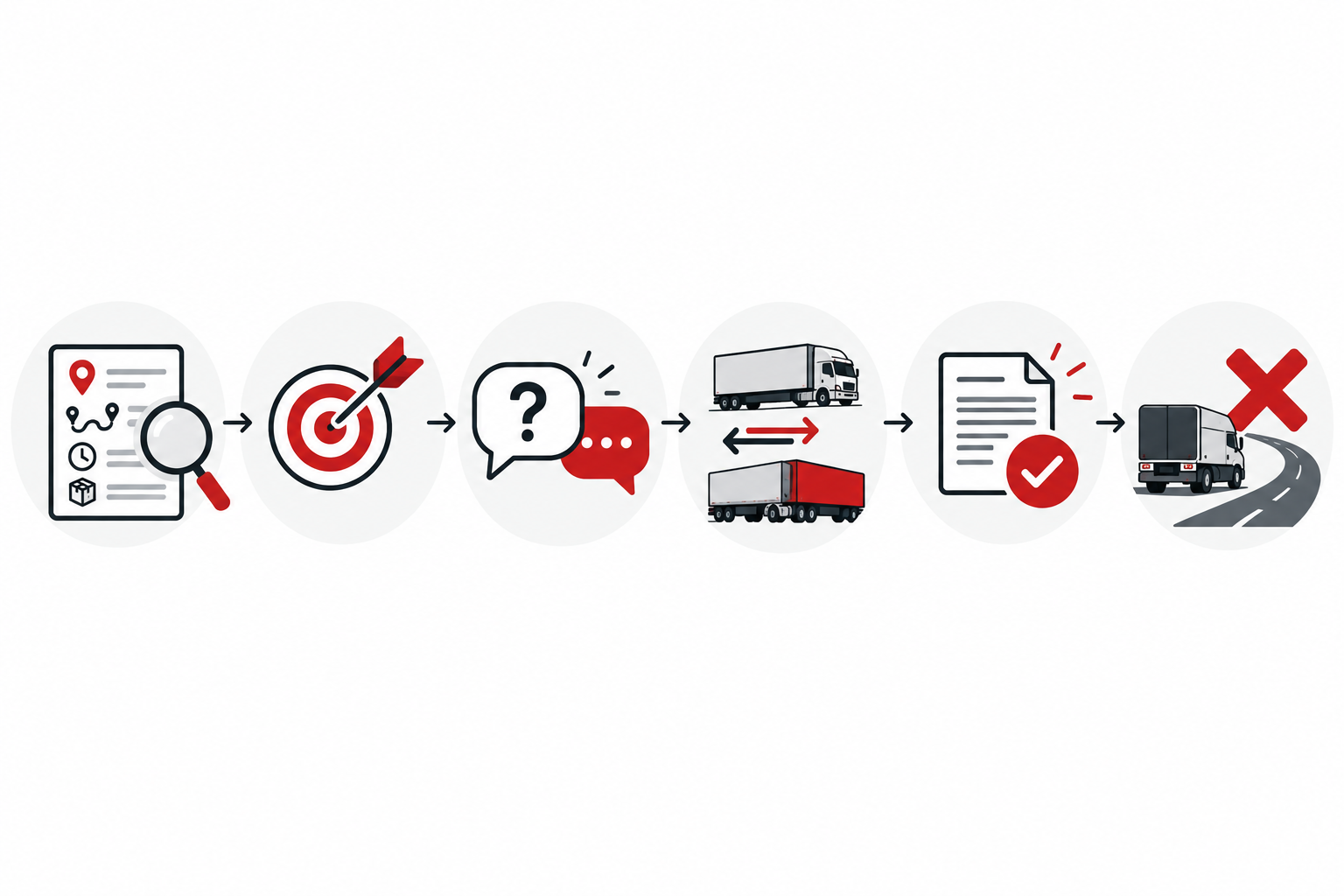 Negotiation scenario framework showing facts, target, question, counteroffer, confirmation and walk-away decision