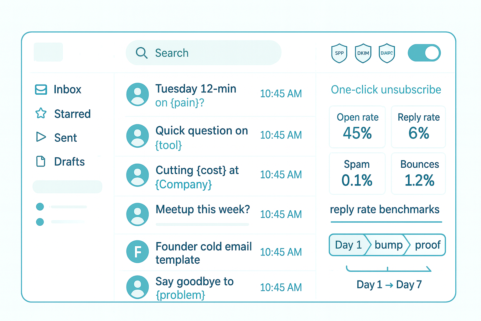 reply rate benchmarks and math for cold email for B2B startups