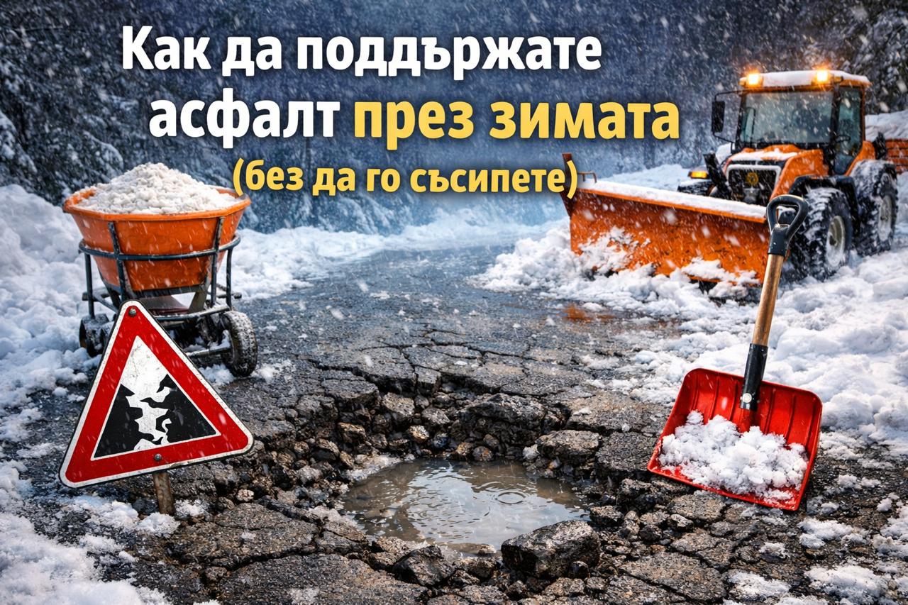 Как да поддържате асфалт през зимата – сняг, лед и дупки върху асфалтова настилка