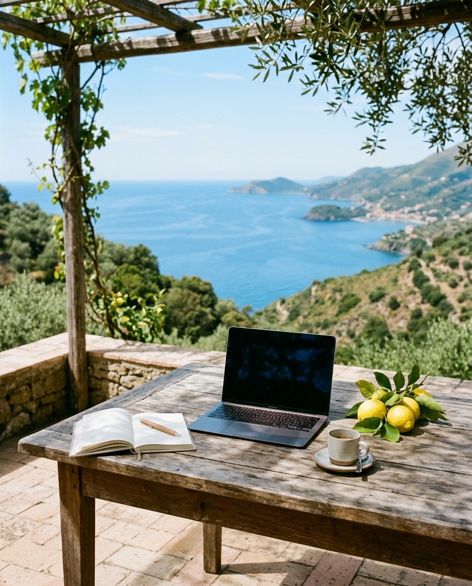 Smart working in terrazza con vista sul Golfo di Policastro