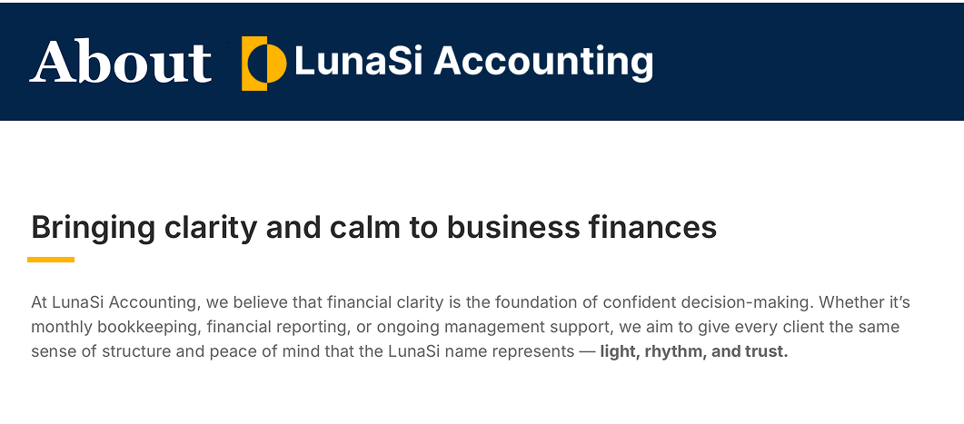 About Us LunaSi Accounting | Clear & Reliable Bookkeeping for Small ...