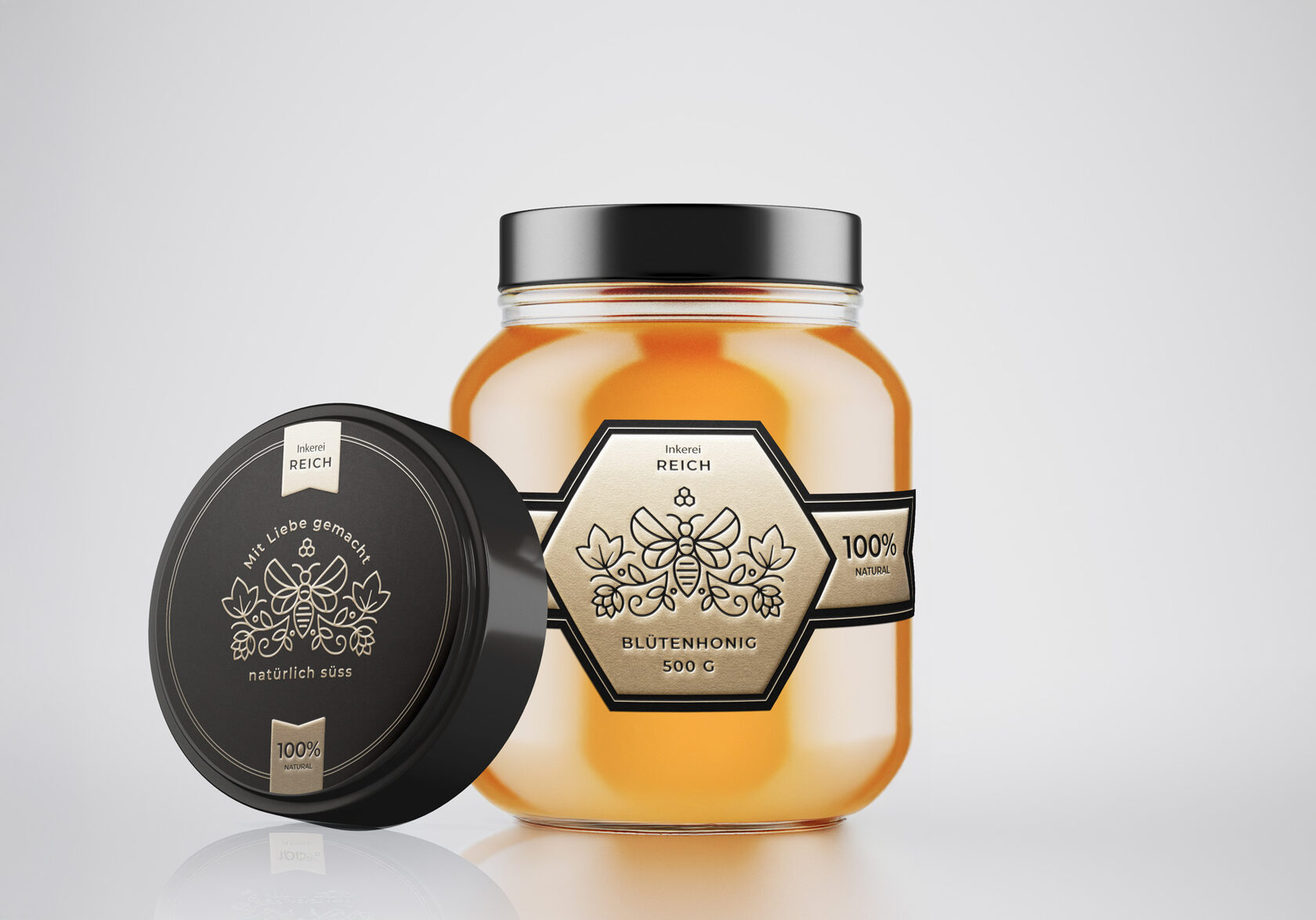 Premium-Etikett für eine private Imkerei.